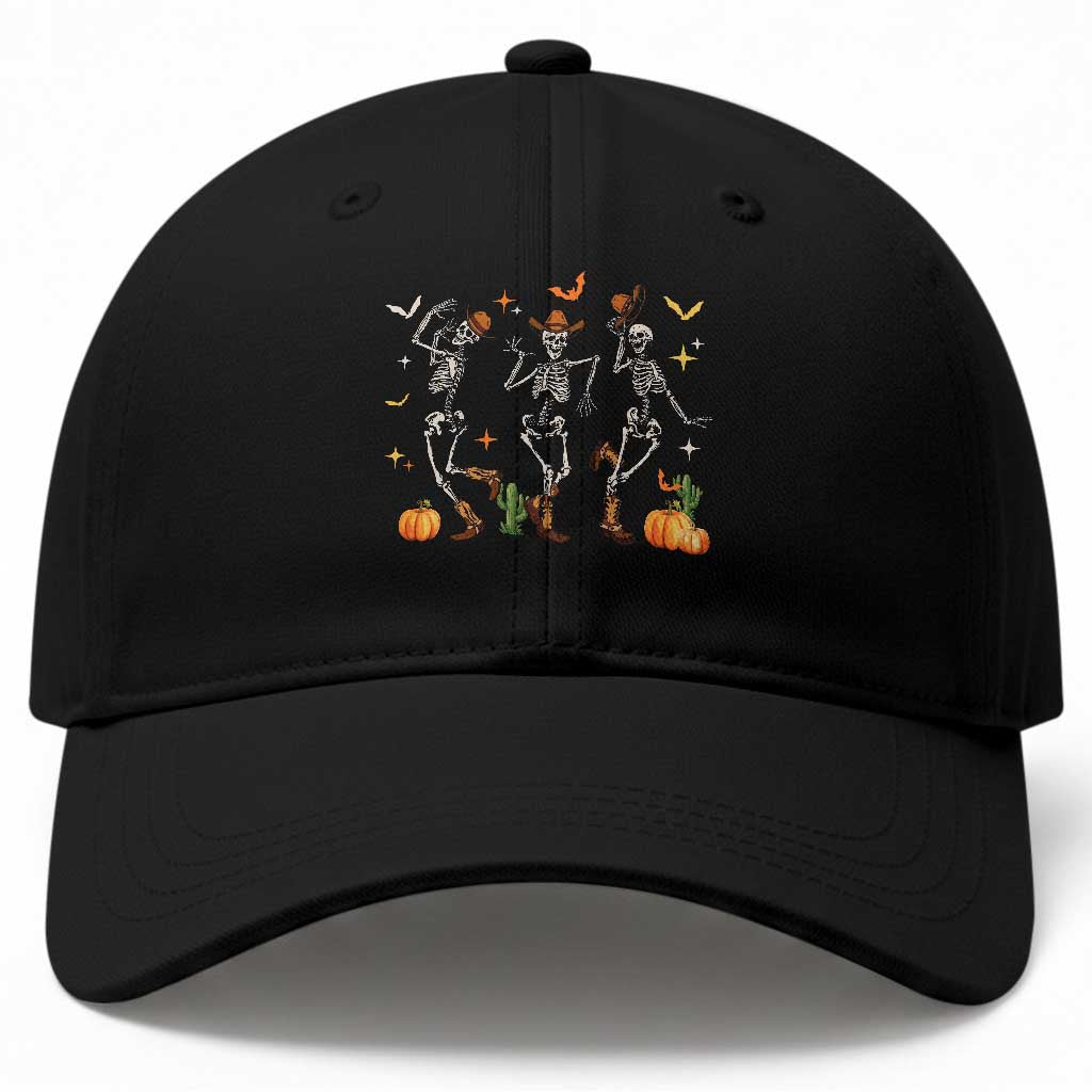 Dancing Skeleton Cowboys Western Country Rodeo Halloween Baseball Cap