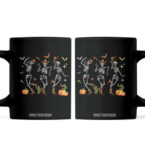 Dancing Skeleton Cowboys Western Country Rodeo Halloween Coffee Mug