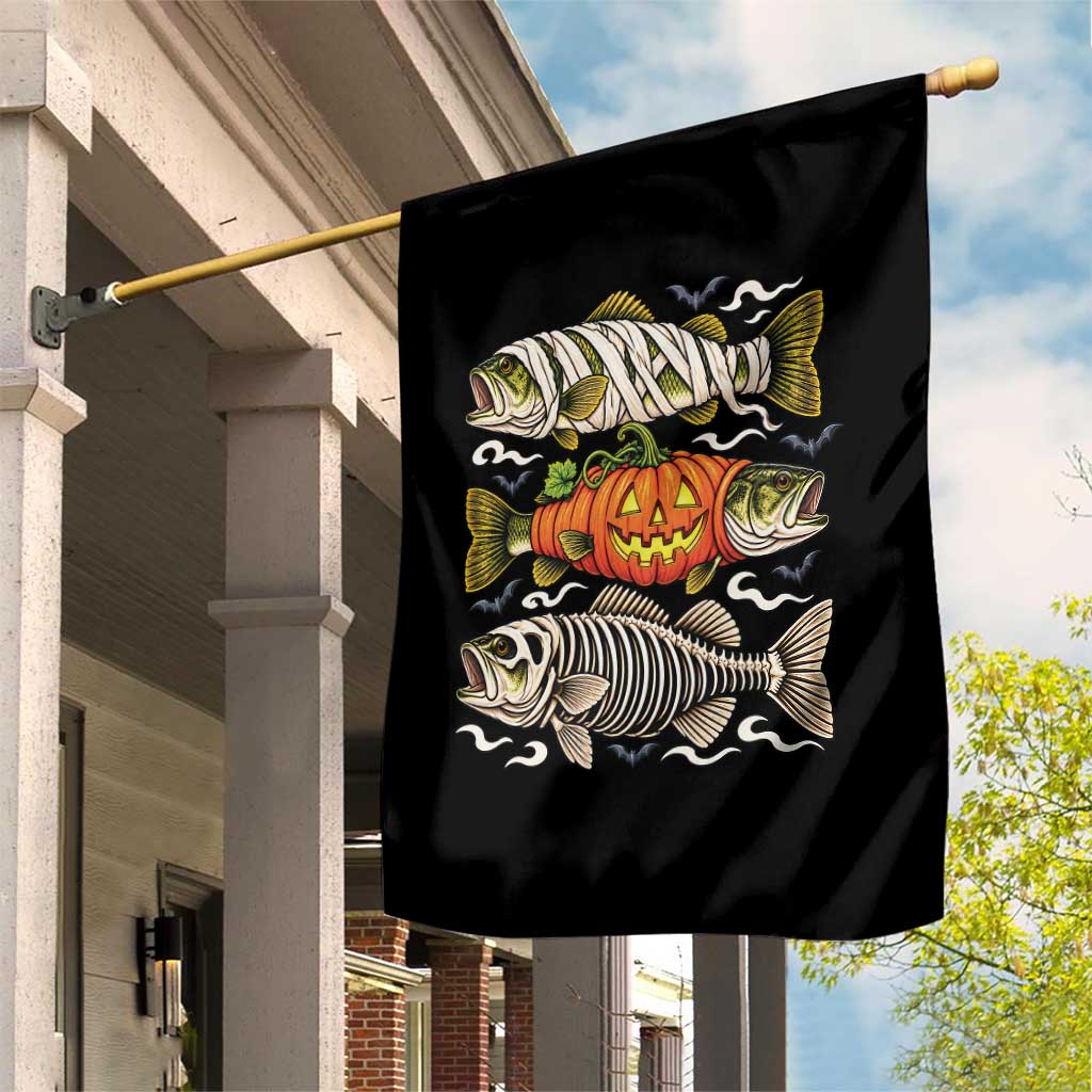 Halloween Bass Fish Pumpkin Skeleton Mummy Garden Flag