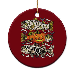 Halloween Bass Fish Pumpkin Skeleton Mummy Ceramic Ornament