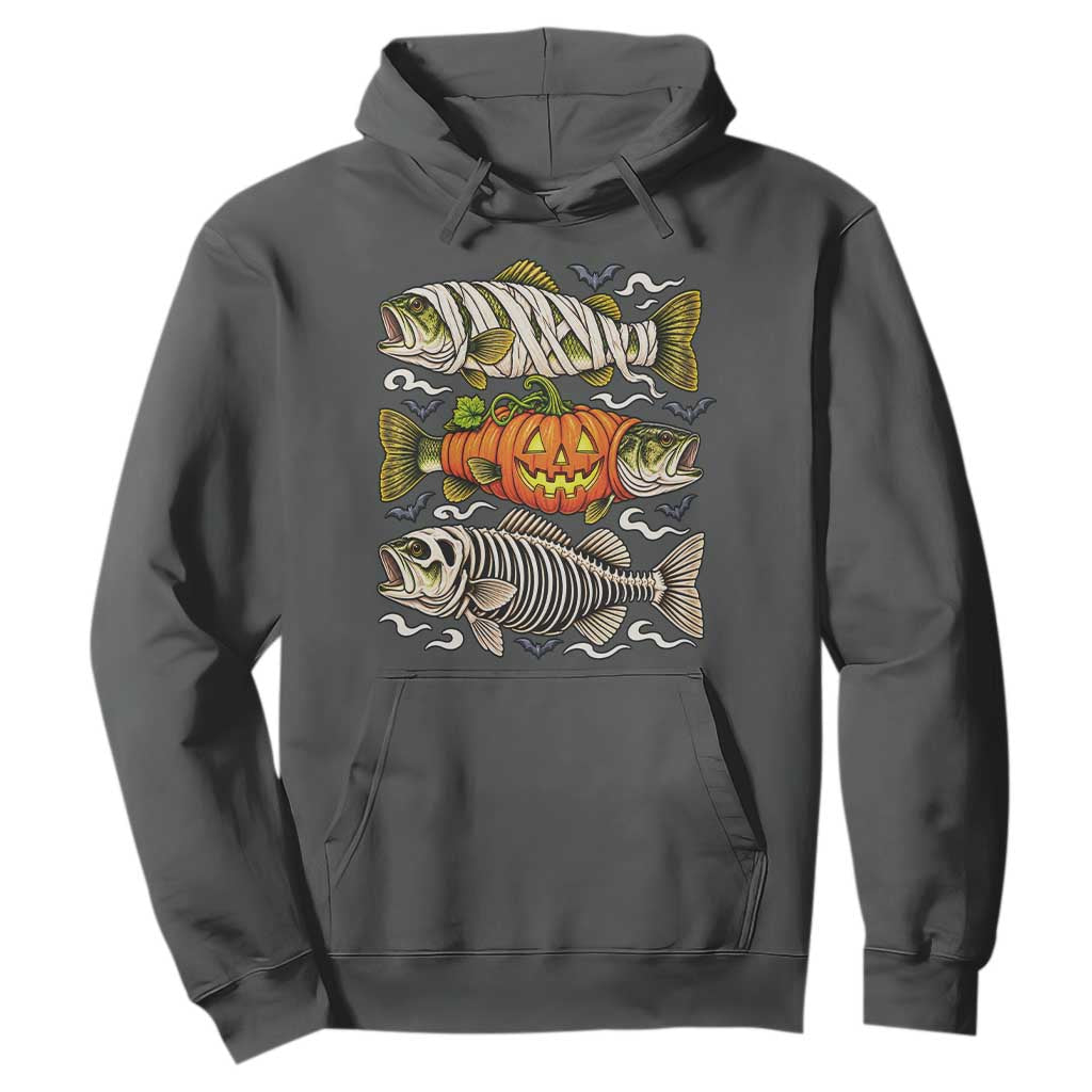 Halloween Bass Fish Pumpkin Skeleton Mummy Hoodie