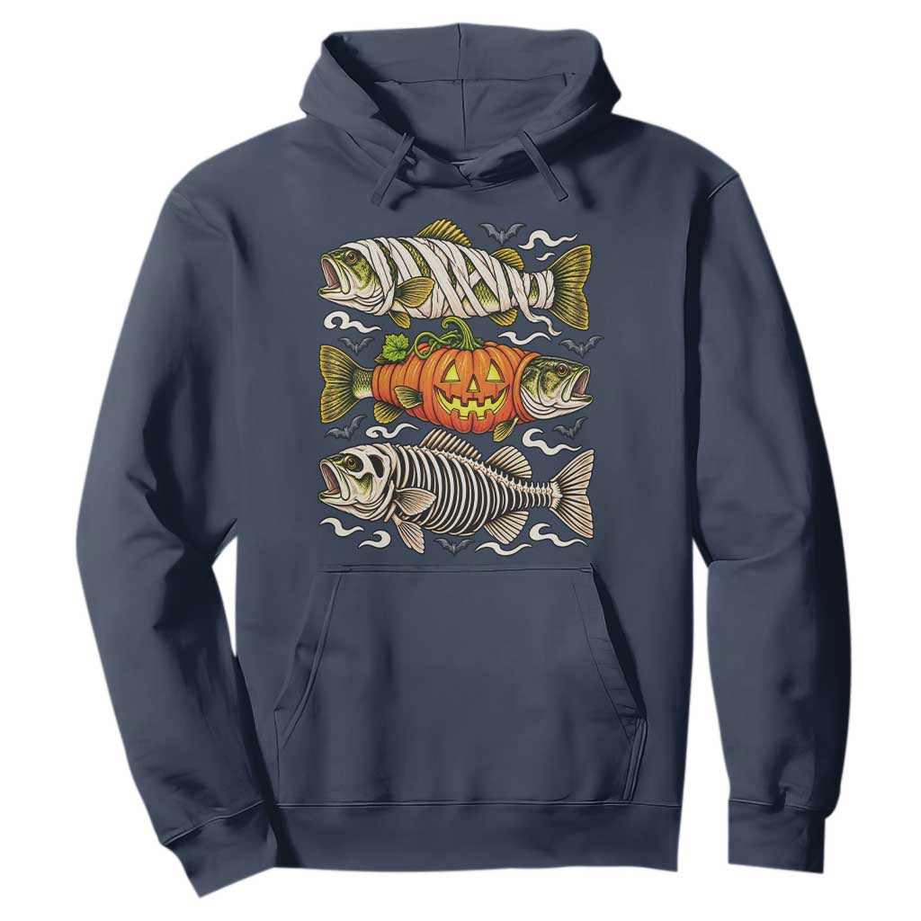 Halloween Bass Fish Pumpkin Skeleton Mummy Hoodie