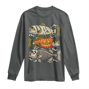 Halloween Bass Fish Pumpkin Skeleton Mummy Long Sleeve Shirt