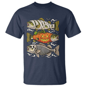 Halloween Bass Fish Pumpkin Skeleton Mummy T Shirt
