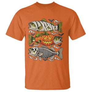 Halloween Bass Fish Pumpkin Skeleton Mummy T Shirt