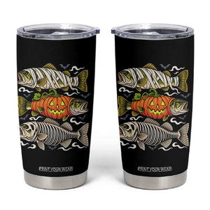 Halloween Bass Fish Pumpkin Skeleton Mummy Tumbler Cup