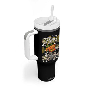 Halloween Bass Fish Pumpkin Skeleton Mummy Tumbler With Handle