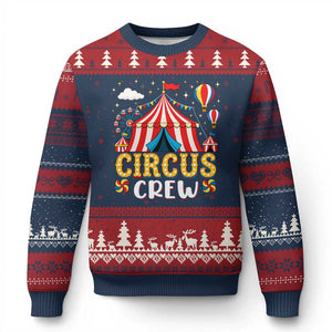 Circus Crew Ugly Christmas Sweater Funny Circus Staff Clown Party Carnival