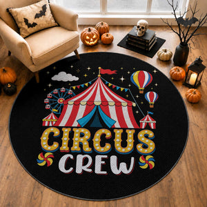 Circus Crew Round Rug Funny Circus Staff Clown Party Carnival