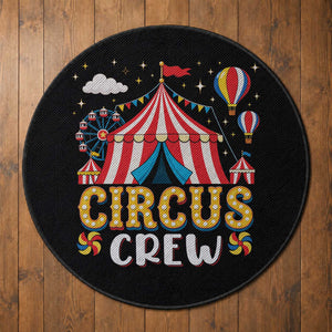 Circus Crew Round Rug Funny Circus Staff Clown Party Carnival