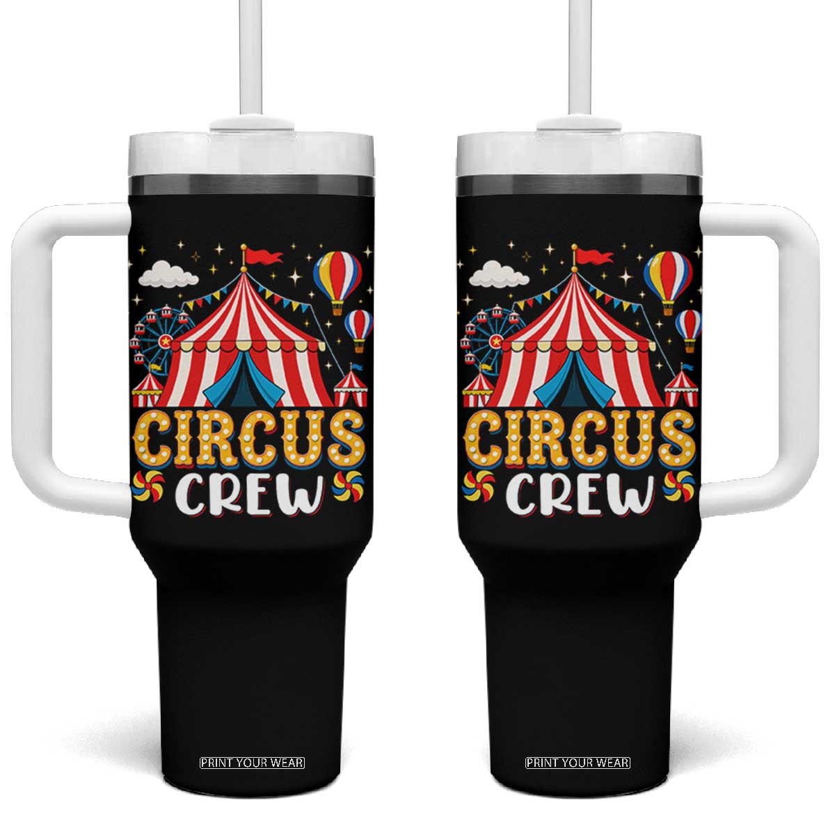 Circus Crew Tumbler With Handle Funny Circus Staff Clown Party Carnival