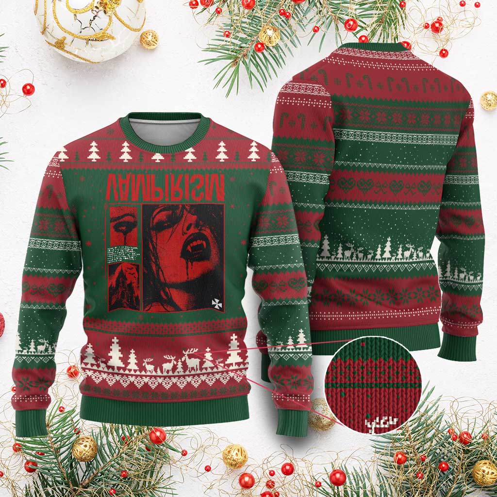 Vampirism Vampire Dark Gothic Emo Y2k Halloween Grunge Ugly Christmas Sweater