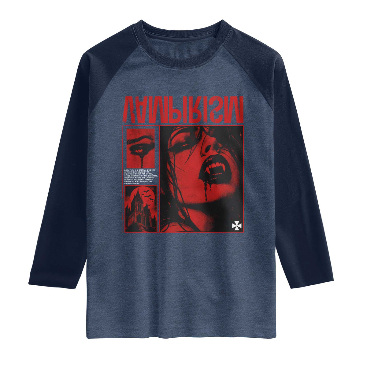 Vampirism Vampire Dark Gothic Emo Y2k Halloween Grunge Raglan Shirt