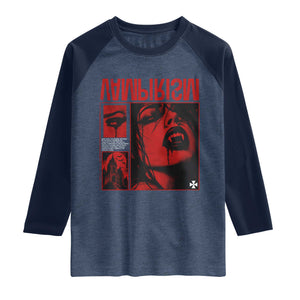 Vampirism Vampire Dark Gothic Emo Y2k Halloween Grunge Raglan Shirt