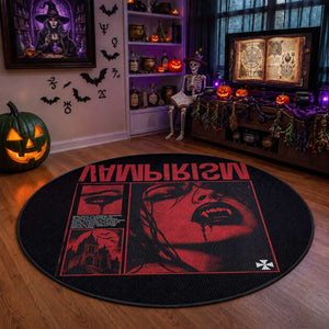 Vampirism Vampire Dark Gothic Emo Y2k Halloween Grunge Round Rug