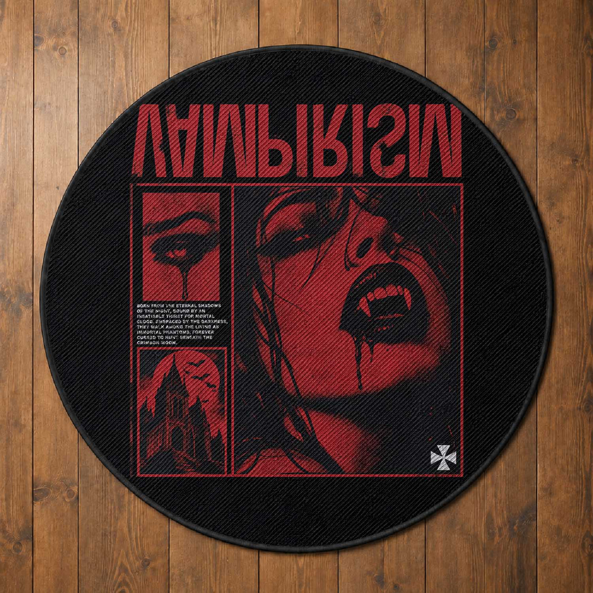 Vampirism Vampire Dark Gothic Emo Y2k Halloween Grunge Round Rug