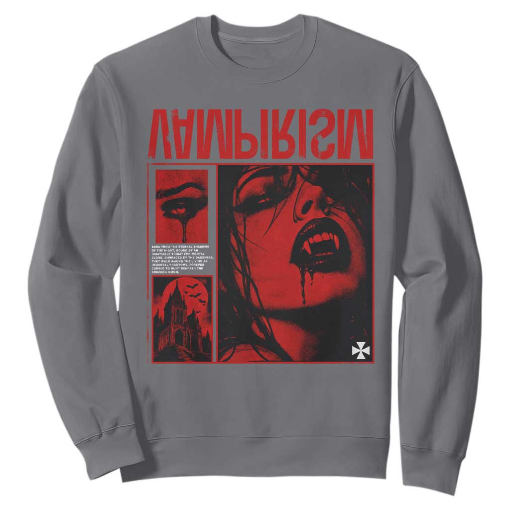 Vampirism Vampire Dark Gothic Emo Y2k Halloween Grunge Sweatshirt