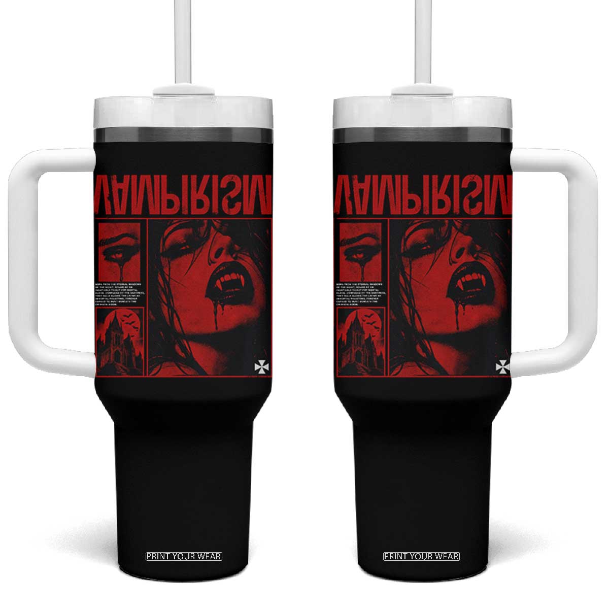 Vampirism Vampire Dark Gothic Emo Y2k Halloween Grunge Tumbler With Handle