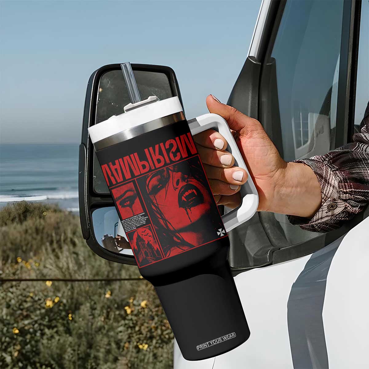 Vampirism Vampire Dark Gothic Emo Y2k Halloween Grunge Tumbler With Handle