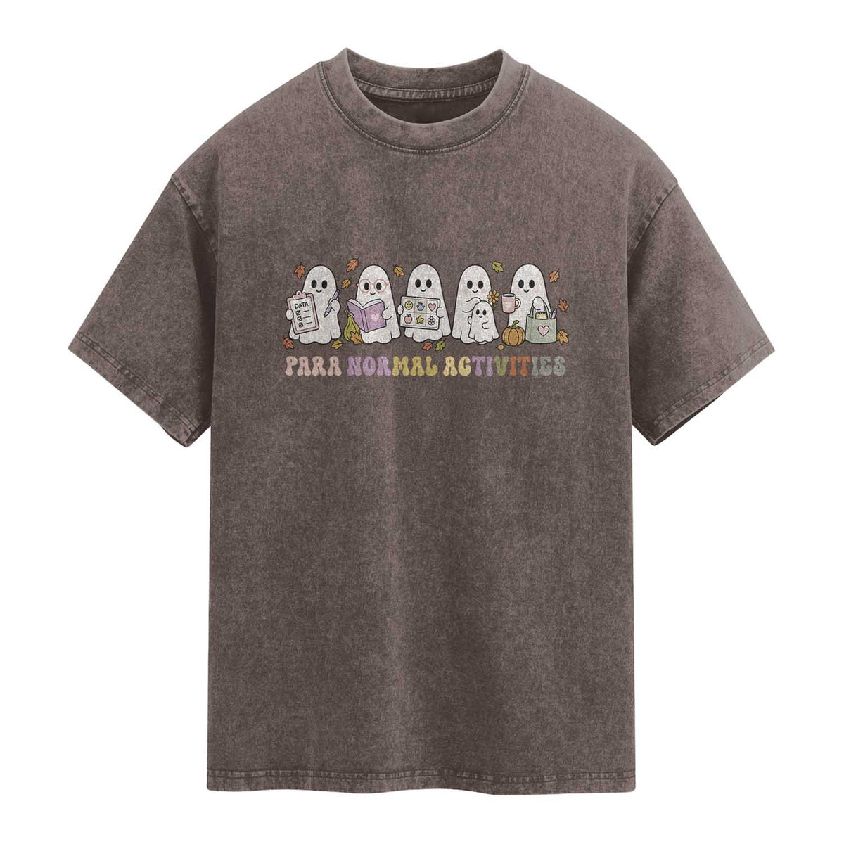 Para Normal Activities SPED Teachers Ghost Halloween Washed Cotton T-Shirt