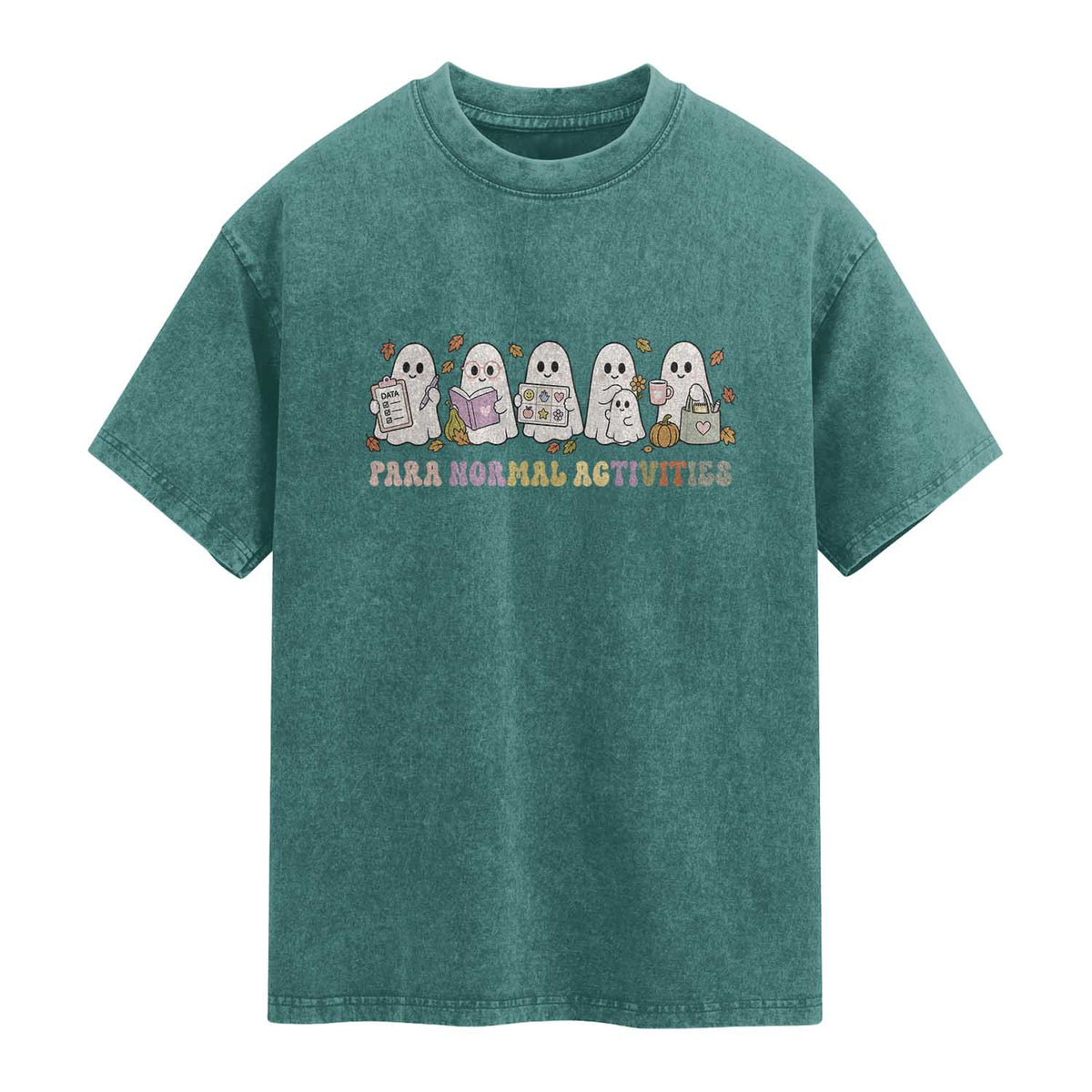 Para Normal Activities SPED Teachers Ghost Halloween Washed Cotton T-Shirt