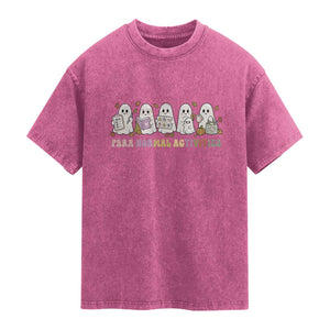 Para Normal Activities SPED Teachers Ghost Halloween Washed Cotton T-Shirt