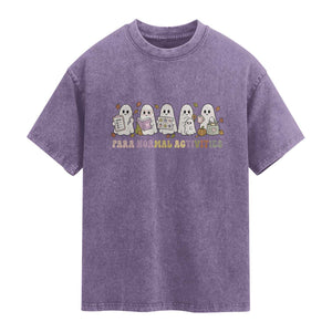 Para Normal Activities SPED Teachers Ghost Halloween Washed Cotton T-Shirt