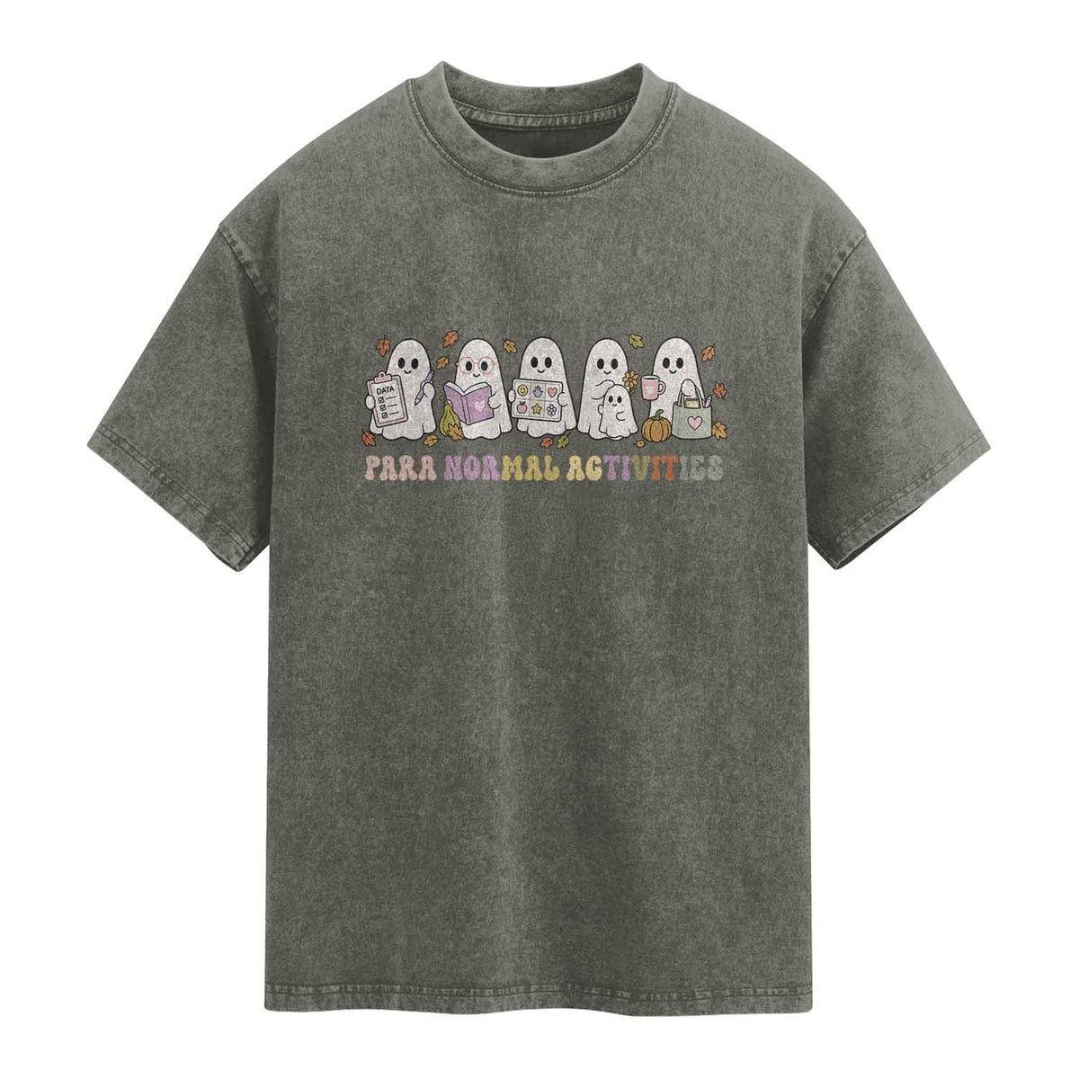 Para Normal Activities SPED Teachers Ghost Halloween Washed Cotton T-Shirt