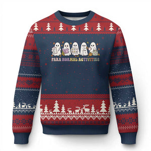 Para Normal Activities SPED Teachers Ghost Halloween Ugly Christmas Sweater