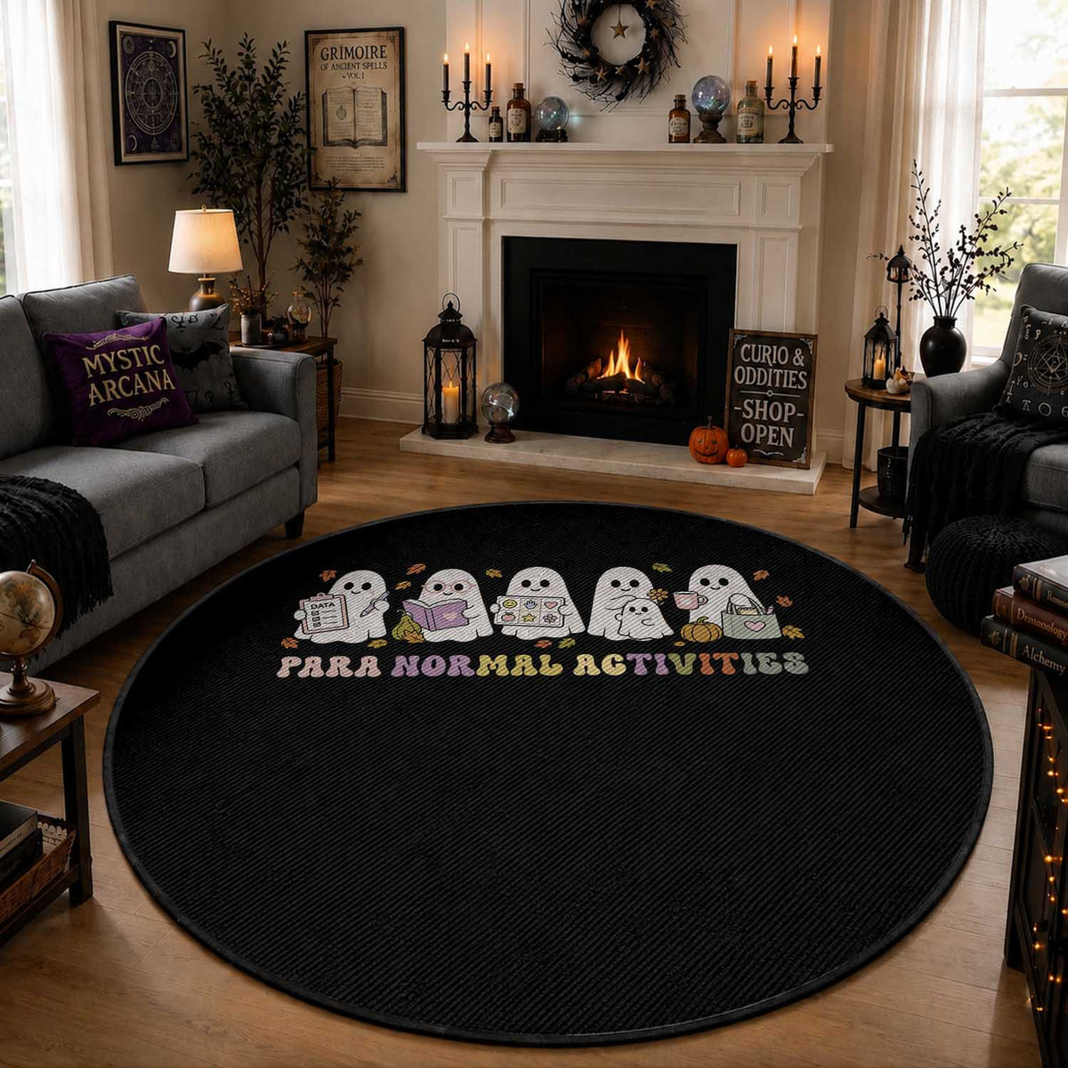Para Normal Activities SPED Teachers Ghost Halloween Round Rug