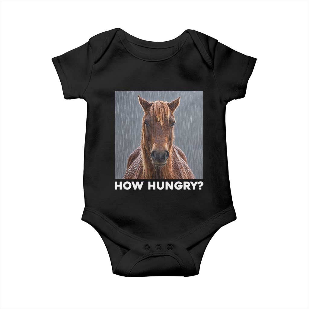 How Hungry Funny Sad Horse Meme Baby Onesie