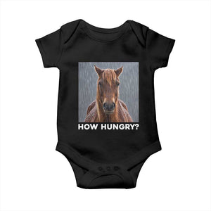 How Hungry Funny Sad Horse Meme Baby Onesie