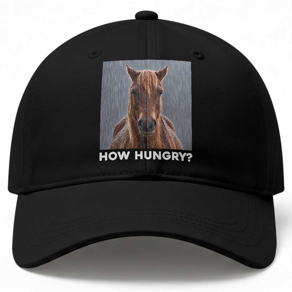 How Hungry Funny Sad Horse Meme Baseball Cap