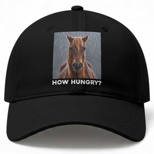 How Hungry Funny Sad Horse Meme Baseball Cap