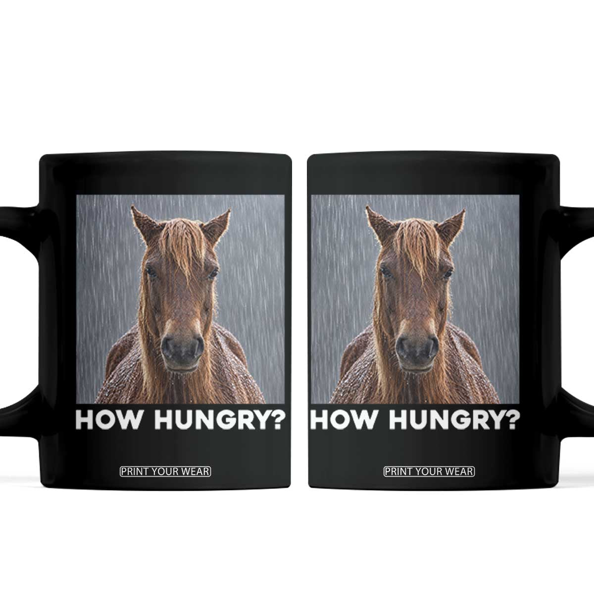 How Hungry Funny Sad Horse Meme Coffee Mug