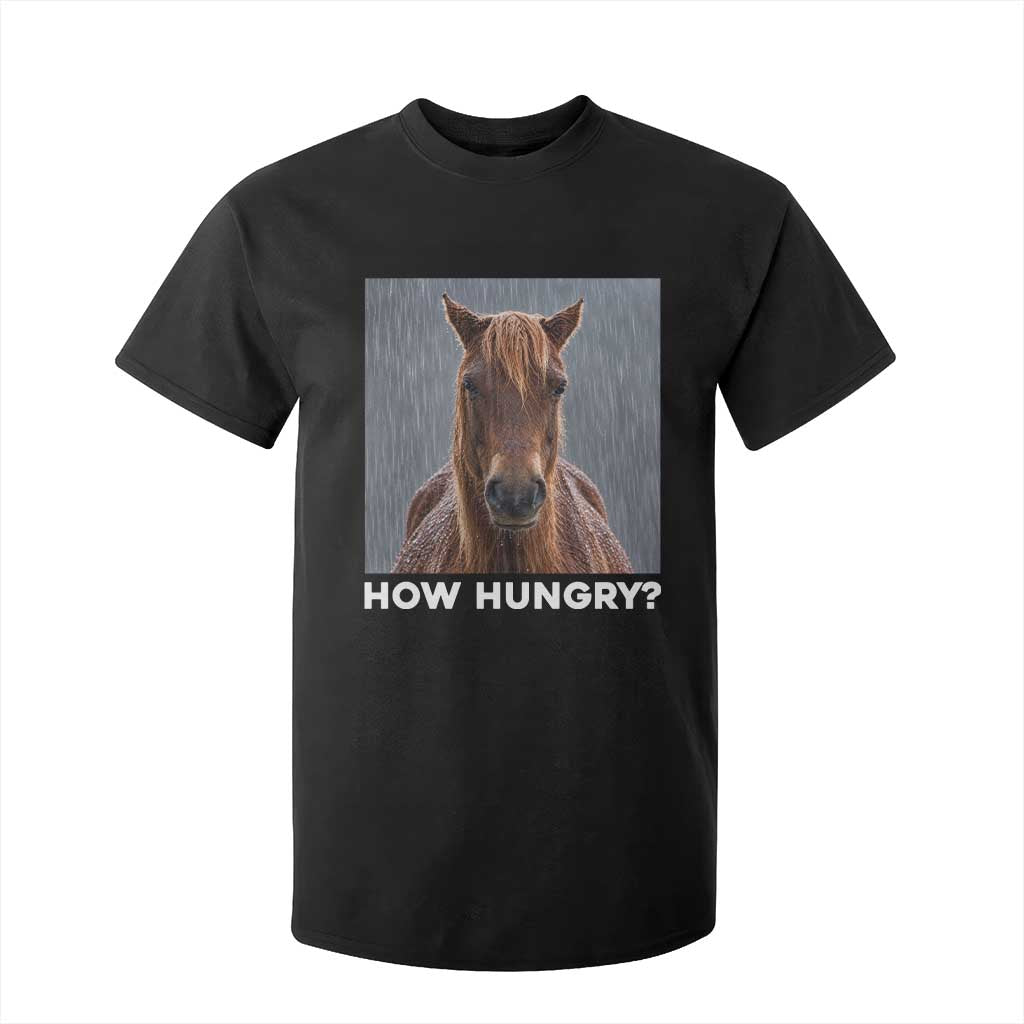 How Hungry Funny Sad Horse Meme T Shirt For Kid