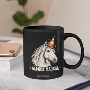 Almost Magical Funny Unicorn Horse Wearing Traffic Cone Coffee Mug