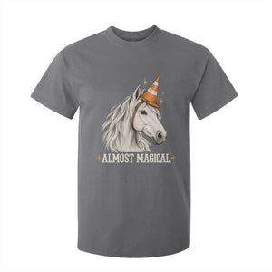 Almost Magical Funny Unicorn Horse Wearing Traffic Cone T Shirt For Kid