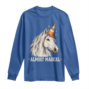 Almost Magical Funny Unicorn Horse Wearing Traffic Cone Long Sleeve Shirt