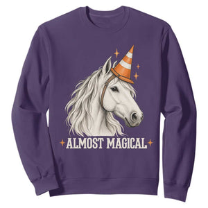 Almost Magical Funny Unicorn Horse Wearing Traffic Cone Sweatshirt