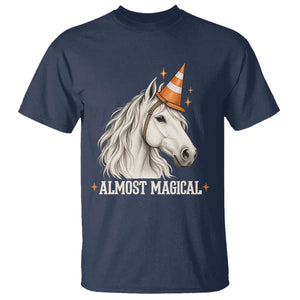 Almost Magical Funny Unicorn Horse Wearing Traffic Cone T Shirt