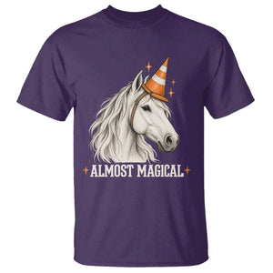 Almost Magical Funny Unicorn Horse Wearing Traffic Cone T Shirt