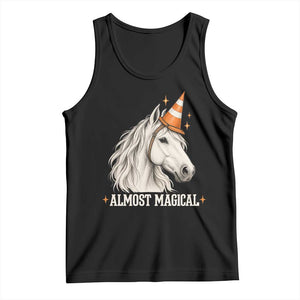 Almost Magical Funny Unicorn Horse Wearing Traffic Cone Tank Top