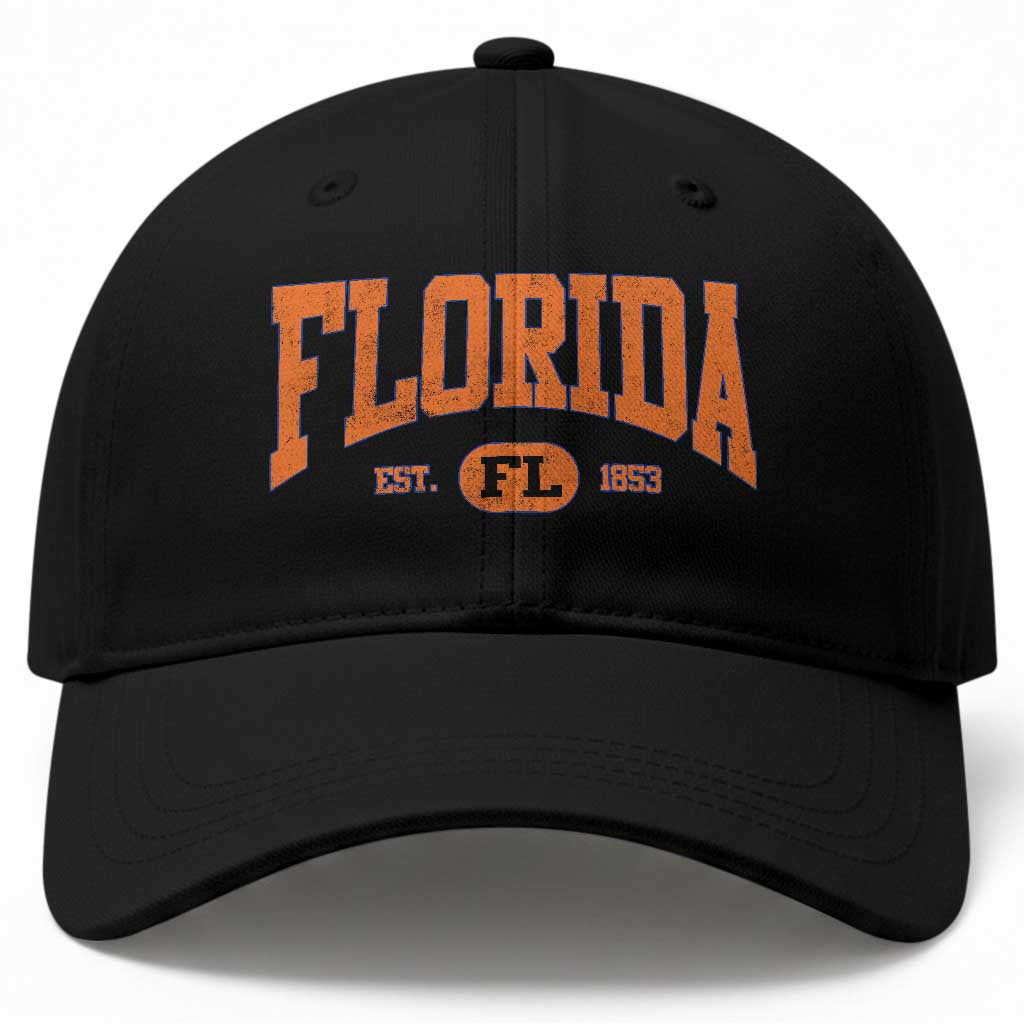 Florida Est 1853 Baseball Cap FL Vintage Varsity Sports Jersey Style