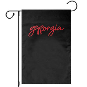 Georgia Coquette Bow Garden Flag GA State Funny Game Day Red Ribbon
