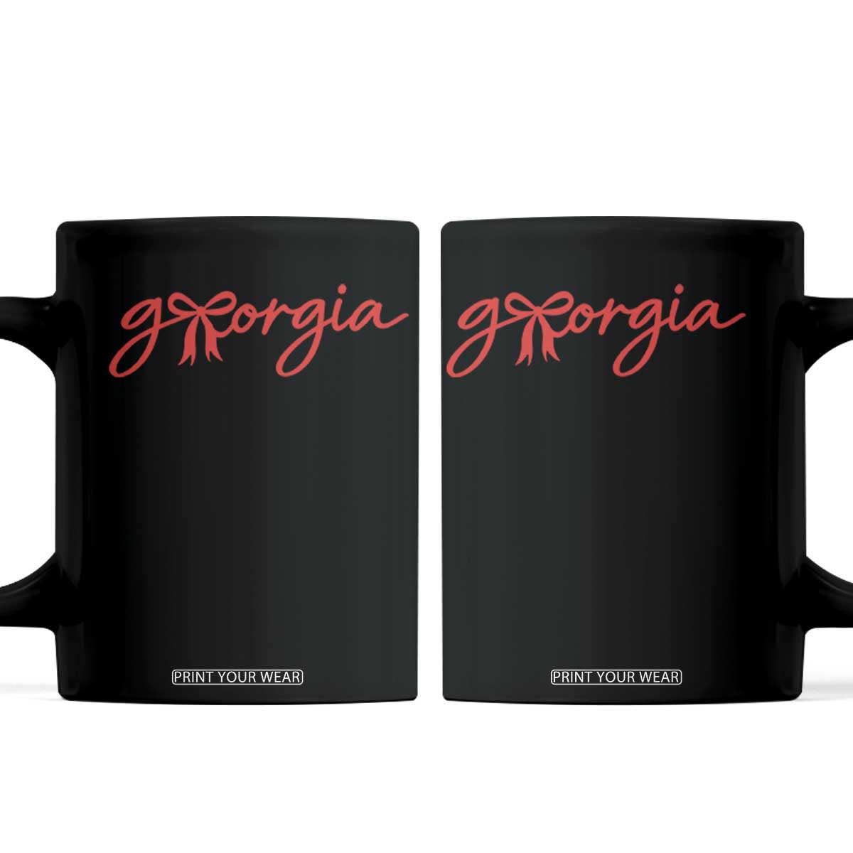Georgia Coquette Bow Coffee Mug GA State Funny Game Day Red Ribbon