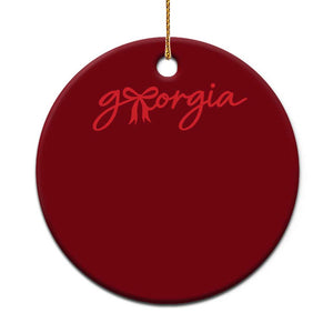 Georgia Coquette Bow Ceramic Ornament GA State Funny Game Day Red Ribbon