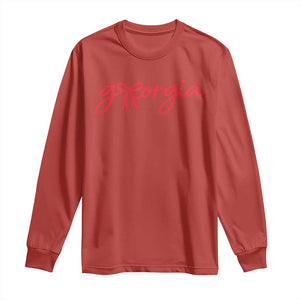 Georgia Coquette Bow Long Sleeve Shirt GA State Funny Game Day Red Ribbon