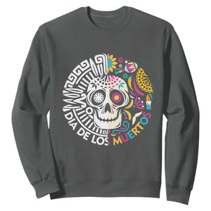 Day Of The Dead Sweatshirt Dia De Los Muertos Sugar Skull Mexican TS11 Dark Heather Print Your Wear