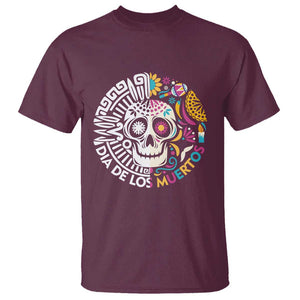 Day Of The Dead T Shirt Dia De Los Muertos Sugar Skull Mexican TS11 Maroon Print Your Wear